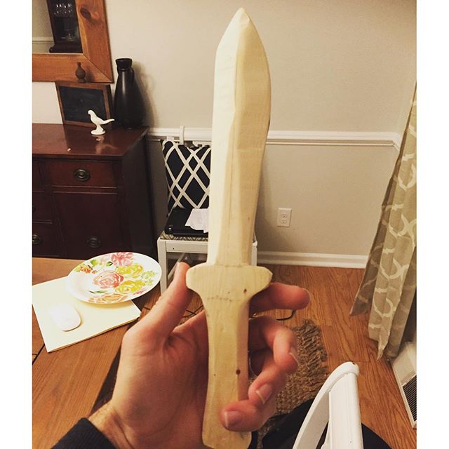 Made a little sword for my little boy. My dad used to make stuff like this for my brother and I all the time when we were kids. Proud to follow in his footsteps. #hinsonco