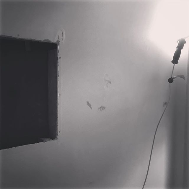What happened was, the sink had a slow drip, and I took it apart, then one thing led to another and I was resurfacing the walls. #accidentalremodel #hinsonco