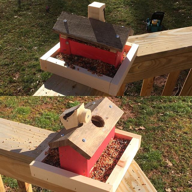 Since Home Depot were out of crafts, we had to resort to doing something else. Made a bird feeder, and a bird house, excited about seeing the birds come to the yard. #hinsonco #liamjoseph
